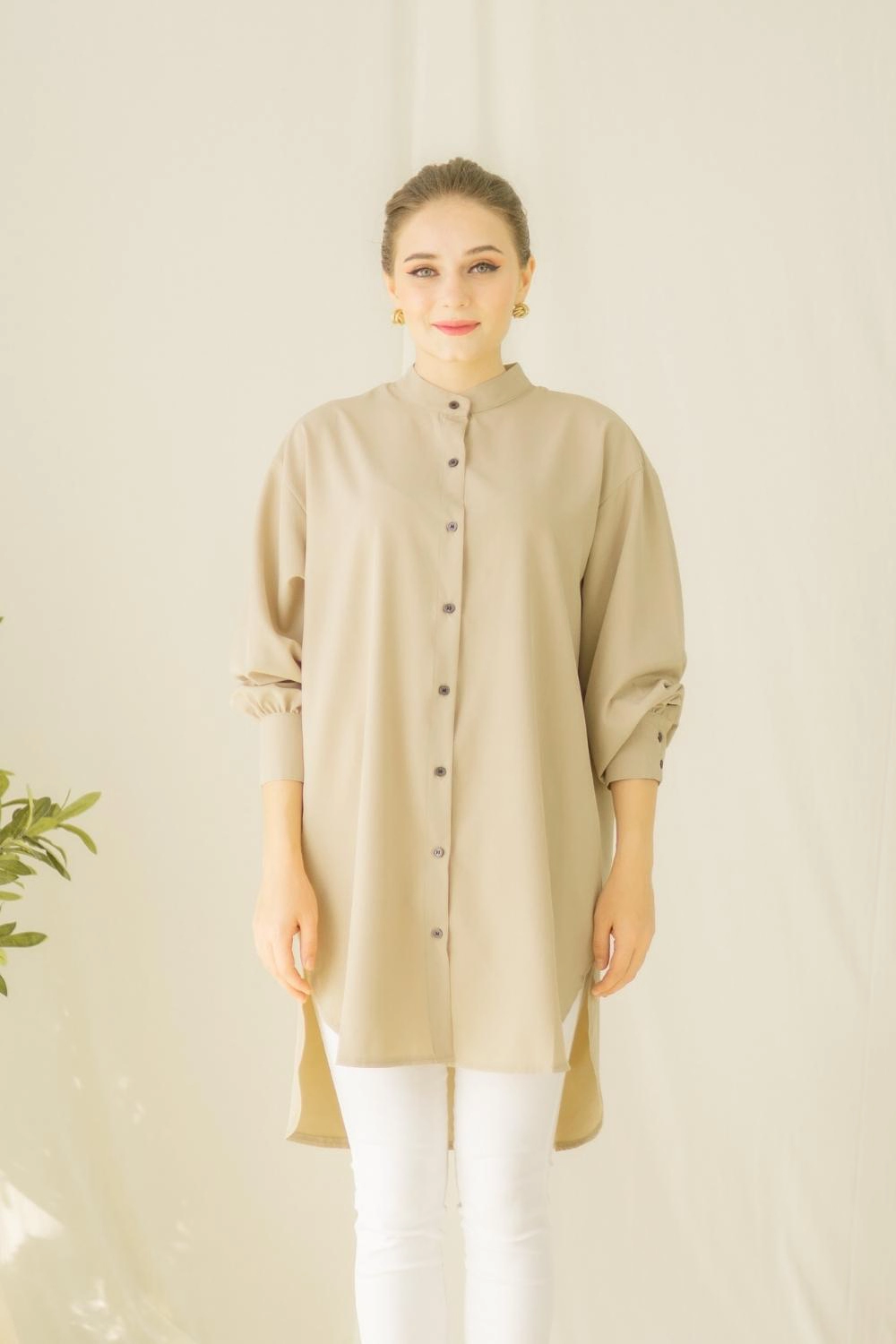 CLAIRE BLOUSE – TAUPE (DEFECT)
